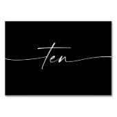 Elegante minimale Skriptkartennummern 10 Tischnummer (Vorderseite)