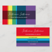 Elegante minimale Streifen in Regenbogenfarben Visitenkarte (Vorne/Hinten)