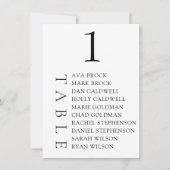 Elegante minimale Tischnummer (Vorderseite)