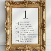 Elegante minimale Tischnummer