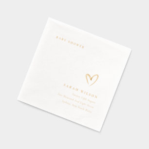 Elegante minimale Topographie Herz Baby-Party Servietten Mit Folie