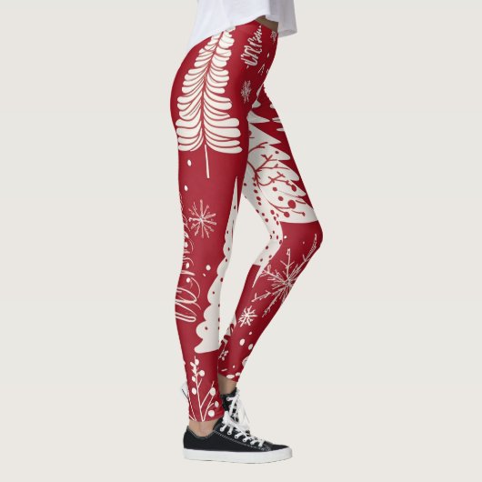 Elegante Minimale Weihnachtsbaum Leggings (Rechts)
