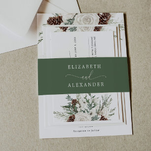 Elegante minimale Weise-grüne Kalligrafie Hochzeit Einladungsbanderole