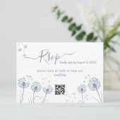 Elegante Minimale Wildblume Rustikale Hochzeit RSVP Karte (Stehend Vorderseite)