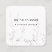 Elegante minimale Wildblumen Florenz Quadratische Visitenkarte (Vorderseite)