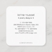 Elegante minimale Wildblumen Florenz Quadratische Visitenkarte (Rückseite)