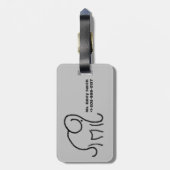 Elegante minimalis cooler stylised Elefant Gepäckanhänger (Rückseite vertikal)