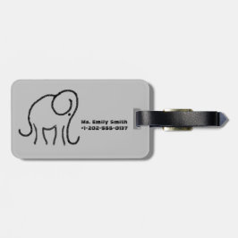 Elegante minimalis cooler stylised Elefant Gepäckanhänger