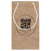 elegante minimalis danke für business qr code kraf kleine geschenktüte (Rückseite)