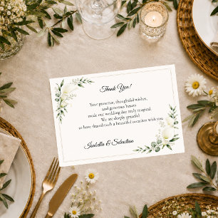 Elegante Minimalismus-Hochzeit mit Calla-Lilie Dankeskarte