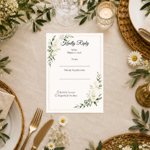 Elegante Minimalismus-Hochzeit mit Calla-Lilie RSVP Karte