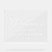 Elegante Minimalist WELCOME Hochzeit Acrylschild (Vorderseite)