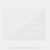 Elegante Minimalist WELCOME Hochzeit Acrylschild (Vorderseite)