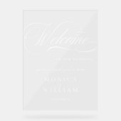 Elegante Minimalist WELCOME Hochzeit Acrylschild (Vorderseite)