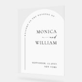 Elegante Minimalist WELCOME Hochzeit Acrylschild (Winkel)