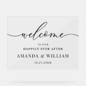 Elegante Minimalist WELCOME Hochzeit Acrylschild (Vorderseite)