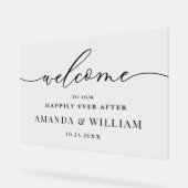 Elegante Minimalist WELCOME Hochzeit Acrylschild (Winkel)