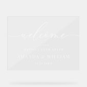 Elegante Minimalist WELCOME Hochzeit Acrylschild (Vorderseite)