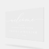 Elegante Minimalist WELCOME Hochzeit Acrylschild (Winkel)