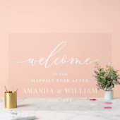 Elegante Minimalist WELCOME Hochzeit Acrylschild (Hochzeit)