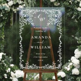 Elegante Minimalist WELCOME Hochzeit Acrylschild