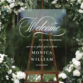 Elegante Minimalist WELCOME Hochzeit Acrylschild