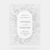 Elegante Minimalist WELCOME Hochzeit Acrylschild (Vorderseite)