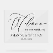 Elegante Minimalist WELCOME Hochzeit Acrylschild (Vorderseite)