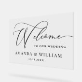Elegante Minimalist WELCOME Hochzeit Acrylschild (Winkel)