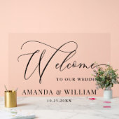 Elegante Minimalist WELCOME Hochzeit Acrylschild (Hochzeit)