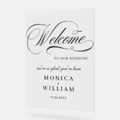 Elegante Minimalist WELCOME Hochzeit Acrylschild (Winkel)