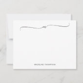 Elegante Minimalistisch Black Monogram Calligraphi Mitteilungskarte (Vorderseite)