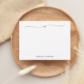 Elegante Minimalistisch Black Monogram Calligraphi Mitteilungskarte