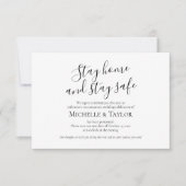 Elegante Minimalistisch Bleibe Zuhause und bleibe  Mitteilungskarte (Vorderseite)