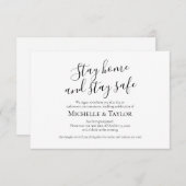 Elegante Minimalistisch Bleibe Zuhause und bleibe Mitteilungskarte (Vorne/Hinten)