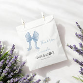 Elegante Minimalistisch Blue Bow Boy Baby Shower Geschenktütchen