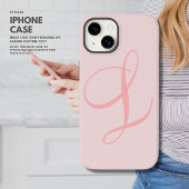 Elegante Minimalistisch Blush Big Calligrafy Initi Case-Mate iPhone Hülle