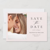 Elegante Minimalistisch Blush Foto Save the Date K (Vorderseite)