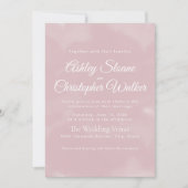 Elegante Minimalistisch Blush Pink White Script Ho Einladung (Vorderseite)