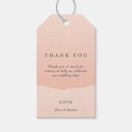 Elegante Minimalistisch Blush Wedding Geschenkanhänger