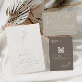 Elegante Minimalistisch Brown & Ivory Wedding RSVP