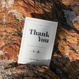 Elegante Minimalistisch-Chic-Hochzeit Dankeskarte