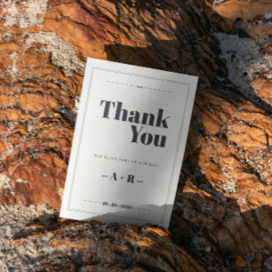 Elegante Minimalistisch-Chic-Hochzeit Dankeskarte