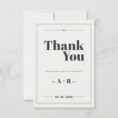 Elegante Minimalistisch-Chic-Hochzeit Dankeskarte (Vorderseite)