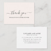 Elegante Minimalistisch Dankeschön-Karte Visitenkarte (Vorne/Hinten)