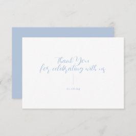 Elegante Minimalistisch Dusty Blue Dankeschön Card Dankeskarte