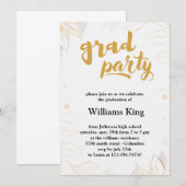 Elegante Minimalistisch gebürstete Charm Graduatio Einladung (Vorne/Hinten)