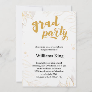 Elegante Minimalistisch gebürstete Charm Graduatio Einladung