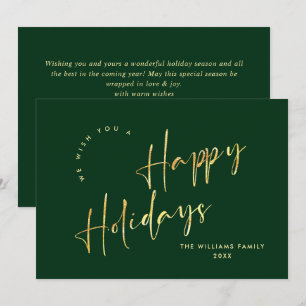 Elegante Minimalistisch Golden Christmas Gruß Feiertagskarte