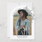 Elegante Minimalistisch Graduation Party Einladung (Vorderseite)